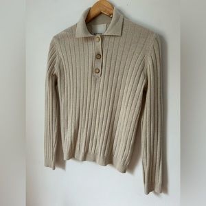 Rita Row cashmere blend polo knit sweater pullover